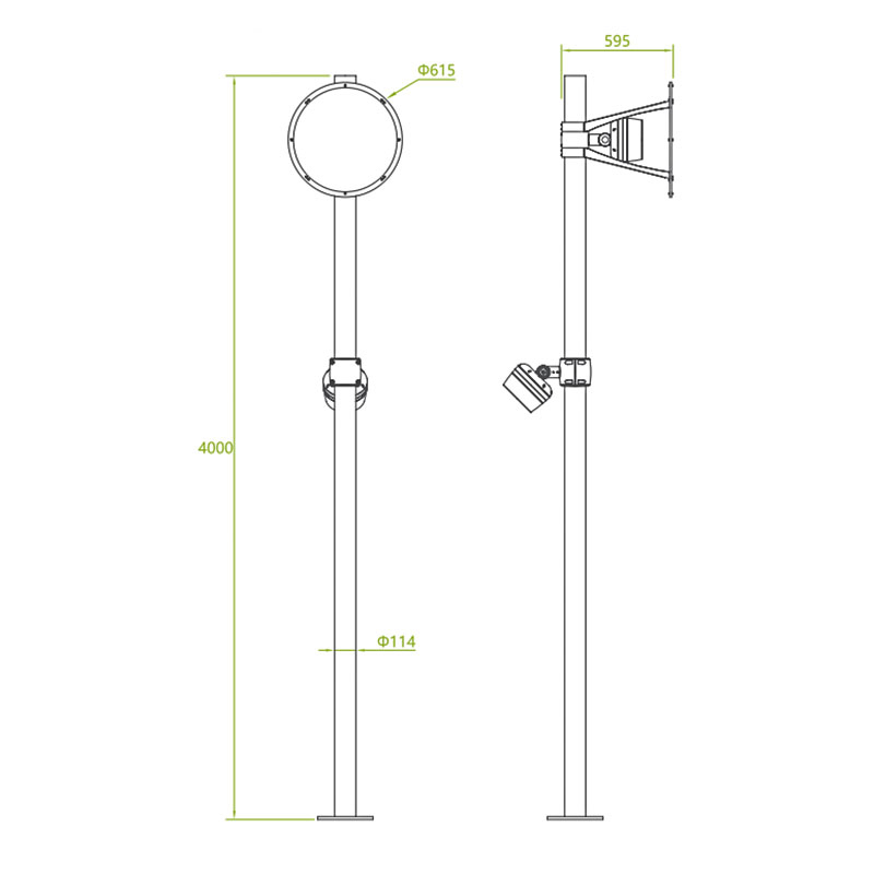 Lámpara integrada de fuente de luz de área grande para paisaje de jardín AT8