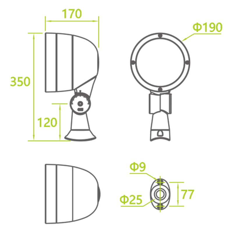 Accesorio de iluminación cuadrado de paisaje de jardín AU8