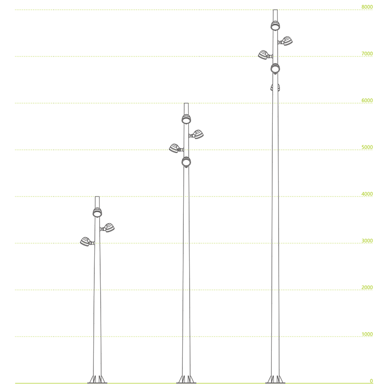 Accesorio de iluminación cuadrado de paisaje de jardín AU8